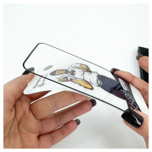 Evelatus Apple iPhone XR / 11 2.5D pilnai apsauginis stiklas antistatinis šviesiai juodas