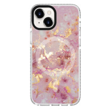 „Evelatus“ „Apple iPhone 15 PC+TPU“ su „MagSafe“ pritaikytu spaudiniu, marmuro ir rožinės spalvos