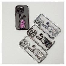 iLike Apple iPhone 14 Pro Silicone Case Print Desire Rabbit Purple