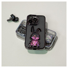iLike Apple iPhone 14 Pro Max silikoninis dėklas, spausdintas „Desire Rabbit“ violetinis