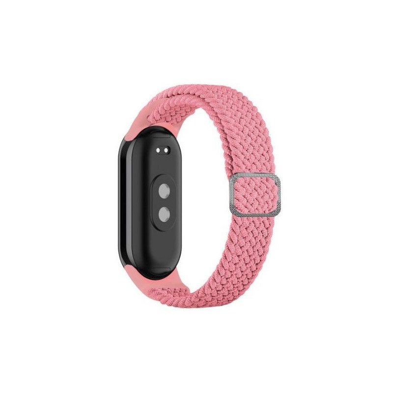„iLike Universal Mi Band 8“ apyrankė, pintas audinio dirželis, rožinis