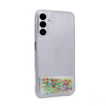 „iLike“ Samsung Galaxy A14 5G silikoninis dėklas, vandens spalvos, blizgučiais ir vaivorykštės spalvos