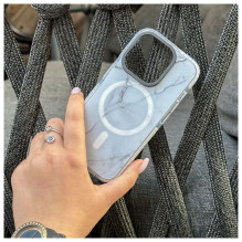 Evelatus Apple iPhone 15 Pro PC+TPU With MagSafe Customized Print Marble White