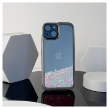 iLike Apple iPhone 14 Silicone Case Water Glitter Pink