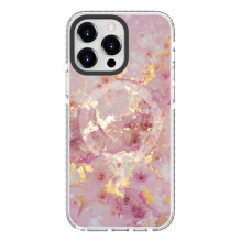 „Evelatus Apple iPhone 15 Pro PC+TPU“ su „MagSafe“ pritaikytu spausdinimu, marmuro rožinis