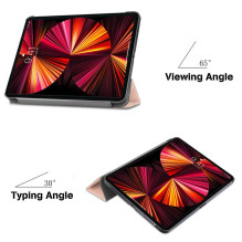 iLike Galaxy Tab S9 FE Plus Tri-Fold Eco-Leather Stand Case Rose Gold