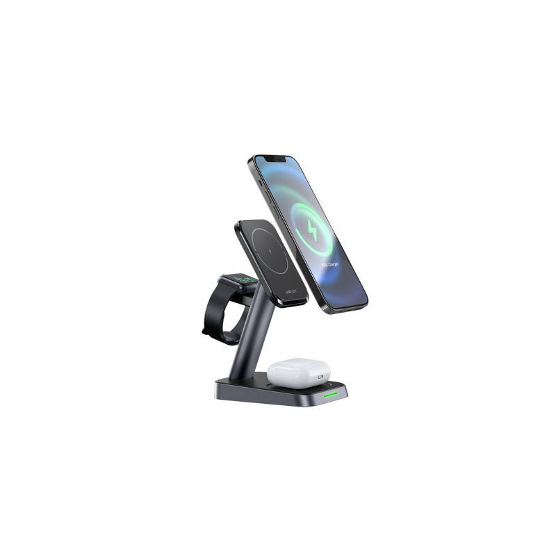 Acefast E3 desktop three-in-one wireless charging stand Black