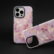 „Evelatus Apple iPhone 15 Pro PC+TPU“ su „MagSafe“ pritaikytu spausdinimu, marmuro rožinis