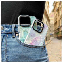 „Evelatus“ – „Apple iPhone 15 Pro PC+TPU“ su „MagSafe“ pritaikytu spaudiniu, marmuro violetinė