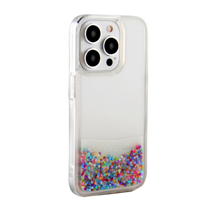 iLike Apple iPhone 15 Pro Max Silicone Case Water Glitter Rainbow