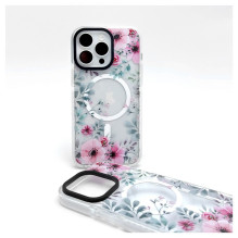 „Evelatus Apple iPhone 15 Pro Max PC+TPU“ su „MagSafe“ pritaikytu spaudiniu, gėlė, permatomas