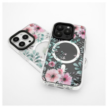 „Evelatus Apple iPhone 15 Pro Max PC+TPU“ su „MagSafe“ pritaikytu spaudiniu, gėlė, permatomas