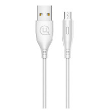 USAMS US-SJ268 U18 Flexi PVC Universal Micro USB to USB Data &amp; Fast 2A Charger Round Plug Cable White