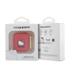 Hello Kitty Apple Airpods 1 / 2 cover Silicone 3D Kitty Head Red