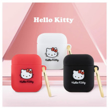 Hello Kitty Apple Airpods 1 / 2 cover Silicone 3D Kitty Head Red