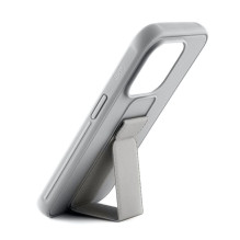 iLike Apple iPhone 15 silikoninis dėklas su stovu, sidabrinis