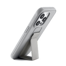 iLike Apple iPhone 15 Pro silikoninis dėklas su stovu, sidabrinis