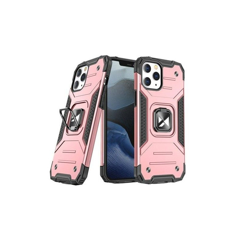 „Wozinsky“ „Apple iPhone 13“ dėklas su atramėle, tvirtas ir tvirtas, rožinis, su rožiniu atlošu.