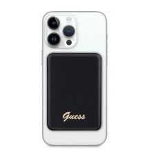 „Guess“ išorinė baterija 5000mAh 15W „MagSafe“ ir įprastiniu įkrovimu su metaliniu „Srprint“ logotipu, juoda „Guess“ išorinė baterija 5000mAh 15W „MagSafe“ ir įprastiniu įkrovimu su metaliniu „Srprint“ logotipu, juoda