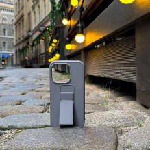 iLike Apple iPhone 14 Pro silikoninis dėklas su stovu, violetinis iLike Apple iPhone 14 Pro silikoninis dėklas su stovu, violetinis
