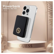 „Guess“ išorinė baterija 5000mAh 15W, „MagSafe“ ir įprastas įkrovimas su įbrėžimais 4G logotipu, juoda „Guess“ išorinė baterija 5000mAh 15W, „MagSafe“ ir įprastas įkrovimas su įbrėžimais 4G logotipu, juoda