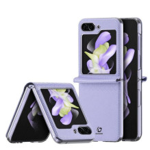 Dux Ducis Samsung Galaxy Z Flip5 5G odinis atverčiamas dėklas, piniginė, violetinė