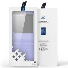 Dux Ducis Samsung Galaxy Z Flip5 5G odinis atverčiamas dėklas, piniginė, violetinė
