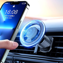 iLike C61 Metal Car Air Vent Screw Fix Universal Magnetic magsafe Ring size Smartphone adjustable holder Black iLike C61 Metal Car Air Vent Screw Fix Universal Magnetic magsafe Ring size Smartphone adjustable holder Black