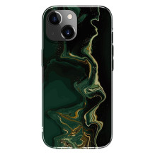 „Evelatus Apple iPhone 15 PC“ pritaikytas spausdinimo dizainas, marmuras, tamsiai žalias