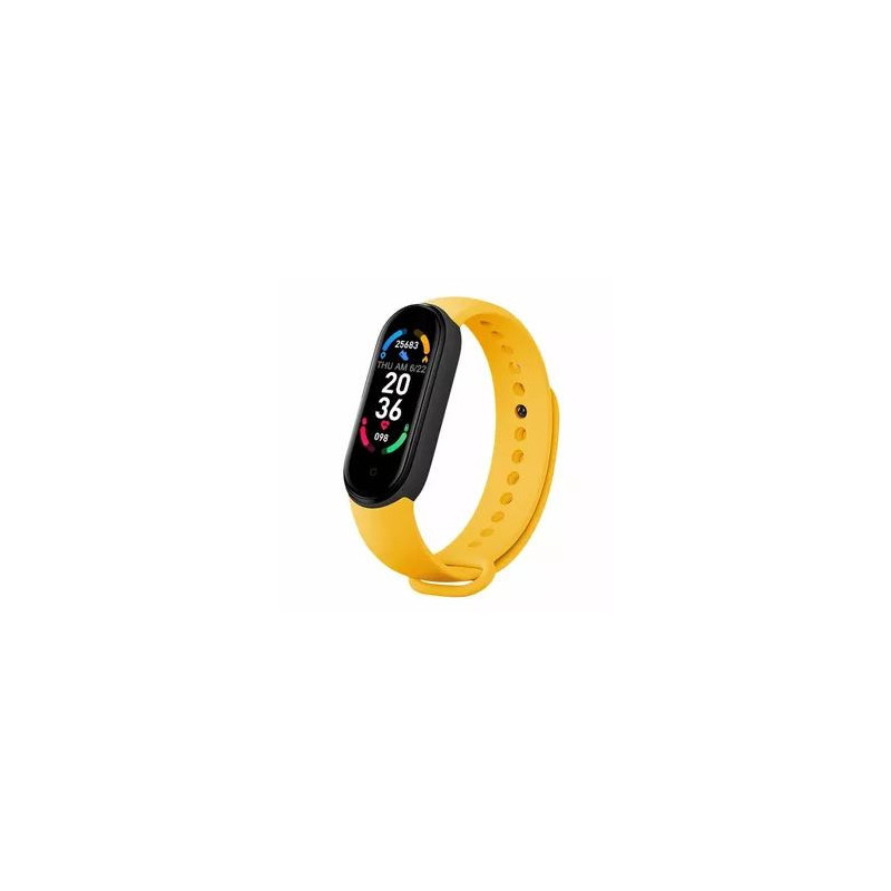 iWear SM6 Smart Bracelet - Fitness Tracker IP67 with HR &amp; Blood pressure / Social / Sleep monitor Yellow