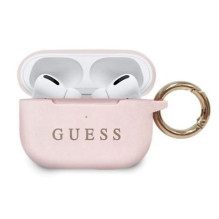 „Guess“ silikoninis dėklas „Apple AirPods Pro“ šviesiai rožinis