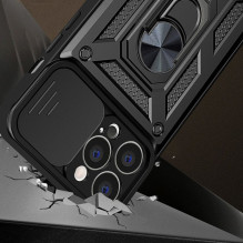 Hurtel - Hybrid Armor Camshield case for Huawei nova Y90 armored case with camera cover black