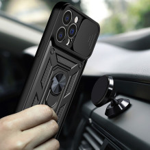 Hurtel - Hybrid Armor Camshield case for Huawei nova Y90 armored case with camera cover black