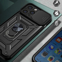 Hurtel - Hybrid Armor Camshield case for Huawei nova Y90 armored case with camera cover black