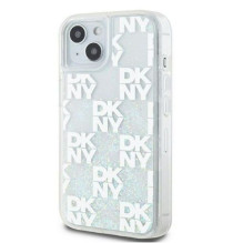 DKNY Apple iPhone 15 hardcase Liquid Glitter Multilogo White DKNY Apple iPhone 15 hardcase Liquid Glitter Multilogo White