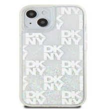 DKNY Apple iPhone 15 hardcase Liquid Glitter Multilogo White DKNY Apple iPhone 15 hardcase Liquid Glitter Multilogo White