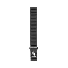 Connect 20mm Flat head Leather - Silicone Loop Magnetic Watch Strap (130mm M / L) Black