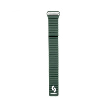 Connect 20mm Flat head Leather - Silicone Loop Magnetic Watch Strap (130mm M / L) Forest Green