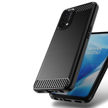 Hurtel Carbon Case Flexible cover for OnePlus Nord N200 5G black