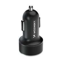 Wozinsky WDCCAC USB-C USB-A 36W automobilio įkroviklis - juodas