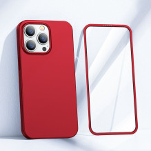 Joyroom - Joyroom 360 Full Case front and back cover for iPhone 13 Pro Max + tempered glass screen protector red (JR-BP9 Joyroom - Joyroom 360 Full Case front and back cover for iPhone 13 Pro Max + tempered glass screen protector red (JR-BP9