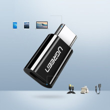 Ugreen adapteris micro USB į USB Type-C, juodas (30391), juodas