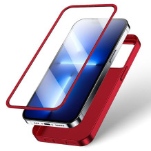 Joyroom - Joyroom 360 Full Case front and back cover for iPhone 13 Pro Max + tempered glass screen protector red (JR-BP9 Joyroom - Joyroom 360 Full Case front and back cover for iPhone 13 Pro Max + tempered glass screen protector red (JR-BP9