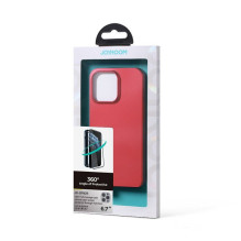 Joyroom - Joyroom 360 Full Case front and back cover for iPhone 13 Pro Max + tempered glass screen protector red (JR-BP9 Joyroom - Joyroom 360 Full Case front and back cover for iPhone 13 Pro Max + tempered glass screen protector red (JR-BP9