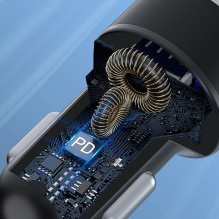 Wozinsky WDCCAC USB-C USB-A 36W automobilio įkroviklis - juodas
