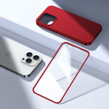 Joyroom - Joyroom 360 Full Case front and back cover for iPhone 13 Pro Max + tempered glass screen protector red (JR-BP9 Joyroom - Joyroom 360 Full Case front and back cover for iPhone 13 Pro Max + tempered glass screen protector red (JR-BP9