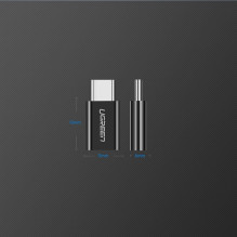 Ugreen adapteris micro USB į USB Type-C, juodas (30391), juodas