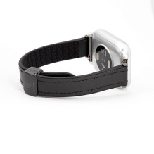 Connect 20mm Silicone Leather Watch Straps with Magnetic Black