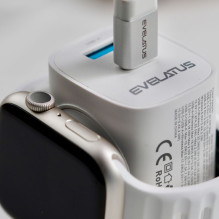 Evelatus Evelatus 2 in 1 Charger 20W Max USB-C+USB-A:15W Max USB-C+USB-A+Wireless:15W+2W 17W Max White Evelatus Evelatus 2 in 1 Charger 20W Max USB-C+USB-A:15W Max USB-C+USB-A+Wireless:15W+2W 17W Max White
