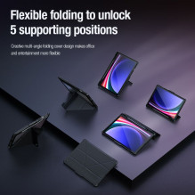 „Nillkin“ – „Nillkin Bumper Leather Case Pro“ dėklas, skirtas „Samsung Galaxy Tab S9“ – juodas „Nillkin“ – „Nillkin Bumper Leather Case Pro“ dėklas, skirtas „Samsung Galaxy Tab S9“ – juodas